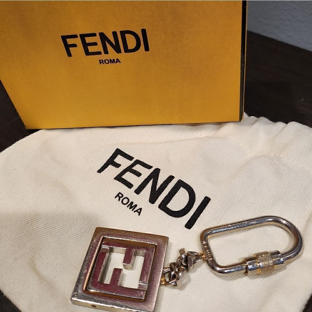 Authentic Fendi Silver Rare Key Fob - Picture 1 of 8